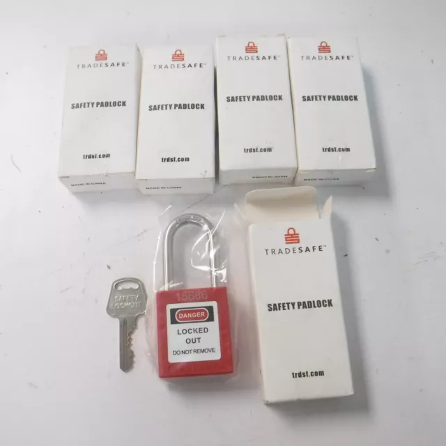 5 Pack Tradesafe Lockout Tagout Lock Sets W/Keys