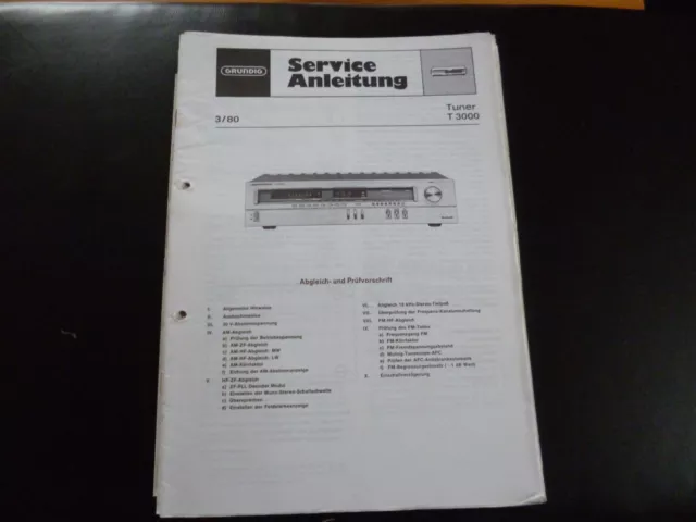 Original Service Manual  Grundig  T 3000