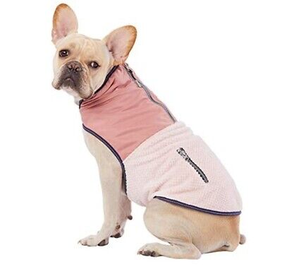 Top Paw Reflective Cozy Coat Dog Outerwear Apparel Pink Adjuststable Half Fleece