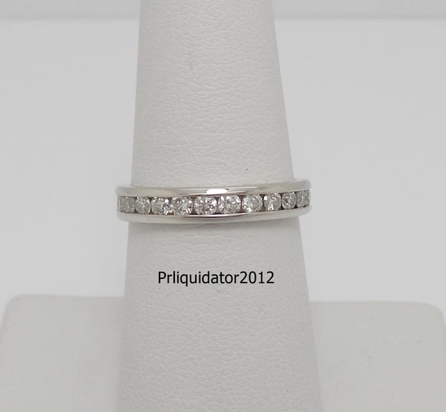 1/2CT Round Cut Diamond Anniversary Wedding Band Bridal Ring 14K White Gold