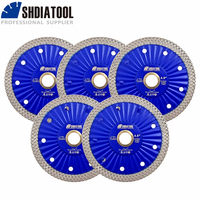 Discos de rueda de corte con cuchillas turbo de diamante de malla X de 1/2/3/5 piezas para mármol azulejo