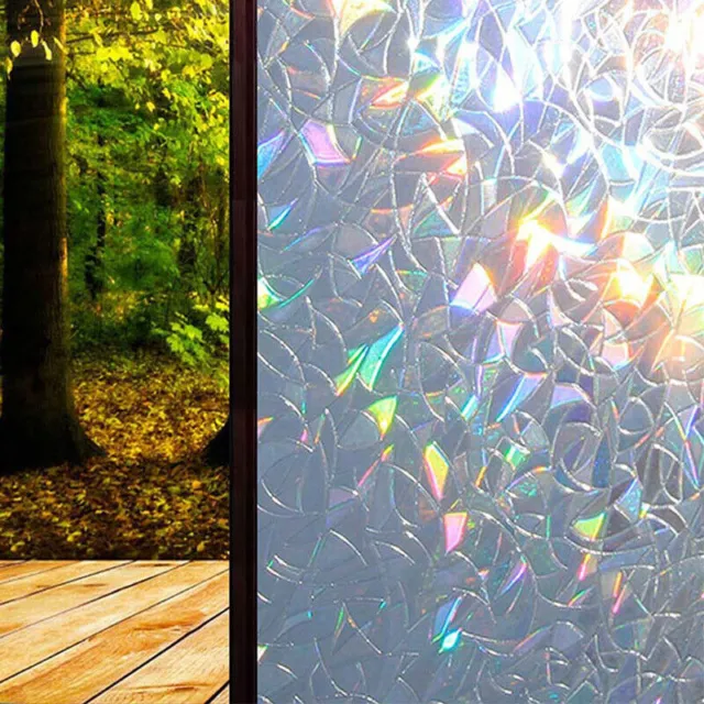 Rainbow Window Film Privacy Decorative Window Glass Cling Holographic Prism Film