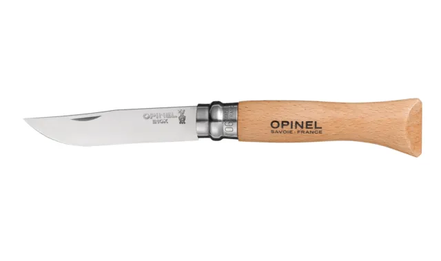 1 x couteau OPINEL 7 INOX stainless steel knife manche hetre folding