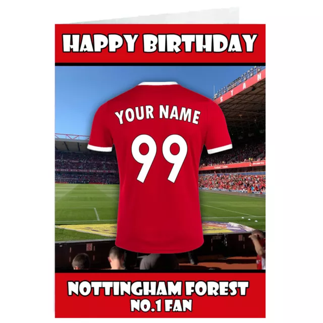 PERSONALISED Nottingham Forest Birthday Card. Football Gift For FOREST Fan.