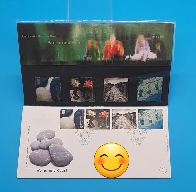 GB 2000 Water And Coast PRESENTATION PACK Royal Mail Millennium Stamps + FDC