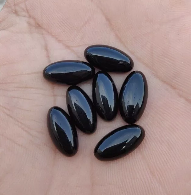 Natural Black Onyx Big Oval Shape Cabochon Calibrated Wholesale Loose Gemstones