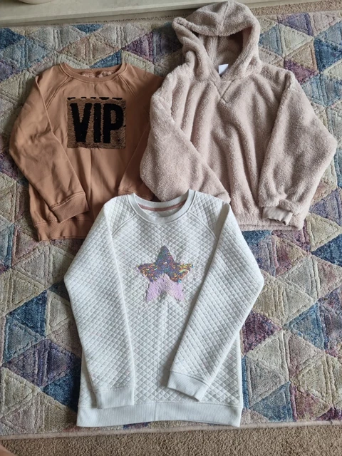 Felpa con cappuccio beige bambina 9-10 anni Zara Next noce moscata pacchetto c