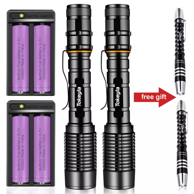 990000LM Super Bright LED Tactical Flashlight Rechargeable Torch