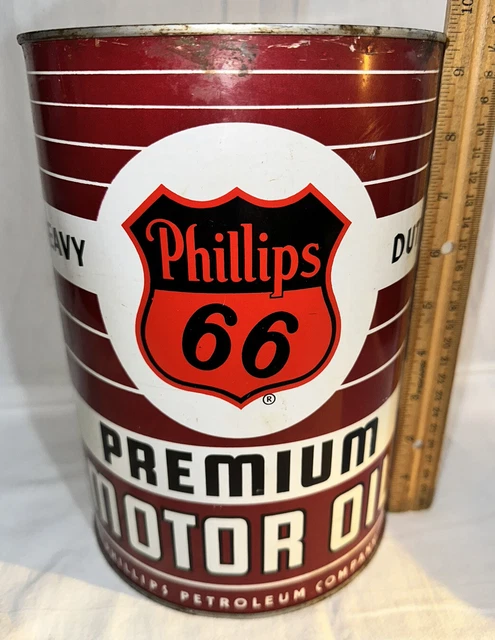 Antique Phillips 66 Premium Motor Oil Tin Litho 5 Quart Can Gas Service Station Antique Phillips 66 Premium Motor Oil Tin Litho 5 Quart Can Gas Service Station