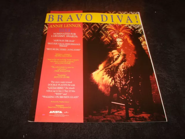 ANNIE LENNOX of the Eurythmics 1993 Grammy ad for "Diva" for Album of the Year