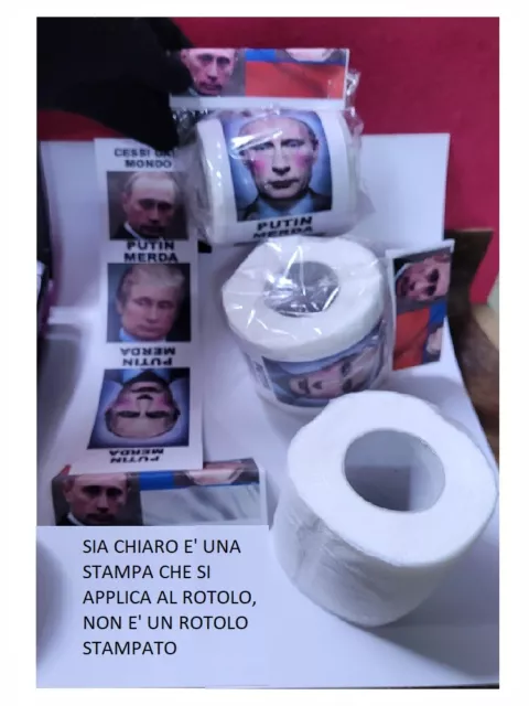 rotolo carta igienica  finta PUTIN RUSSIA vip mer NON E' UN ROTOLO STAMPATO