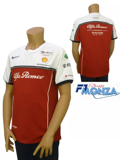2019 T-Shirt Maglietta Alfa Romeo Team F1 Team Sponsor Bambino Kid Youth