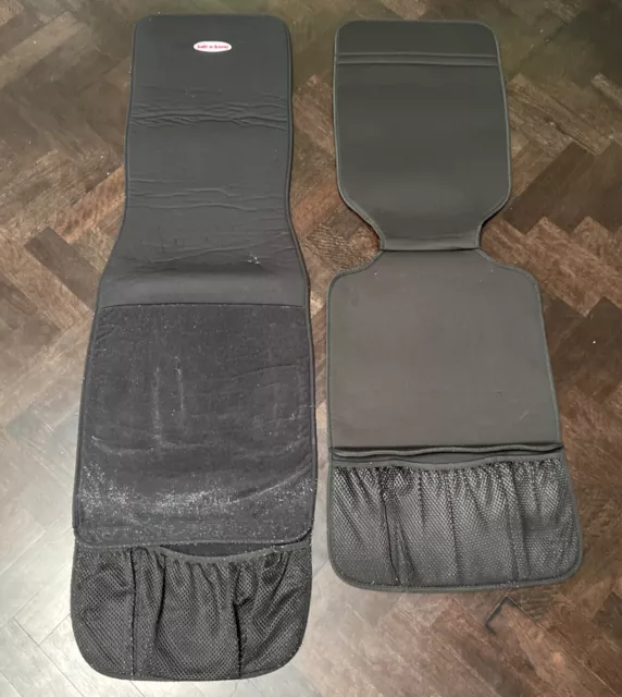 2x SAFEnSOUND baby car seat saver protectors cover black pockets full length mat