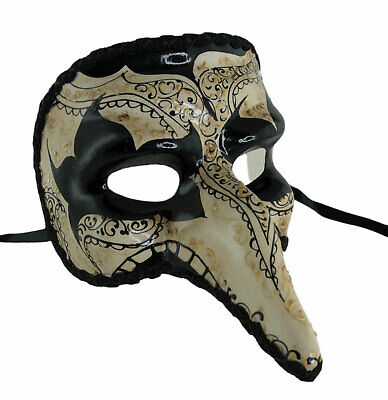 Mask from Venice Capitano Death Black White Skull Sugar Calavera 2260 11TER