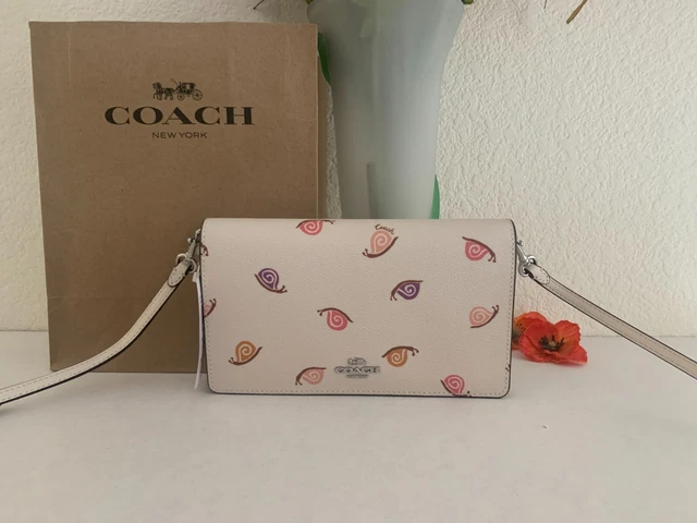 COACH ANNA FOLDOVER Crossbody Clutch With Banana Leaves Print NEW WITH TAGS 99.00 PicClick