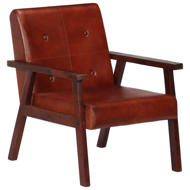 Fauteuil Cuir Véritable Chaise de Salon Bureau Chambre Multicolore vidaXL