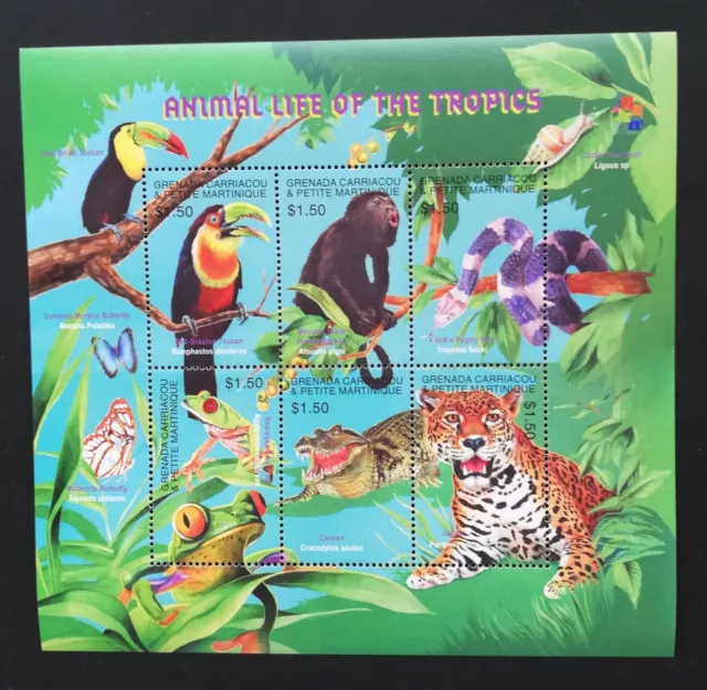 GRENADA-CARRIACOU...-Fauna, Animals, Birds ..,1M/Sh, MNH**,GG 016/L