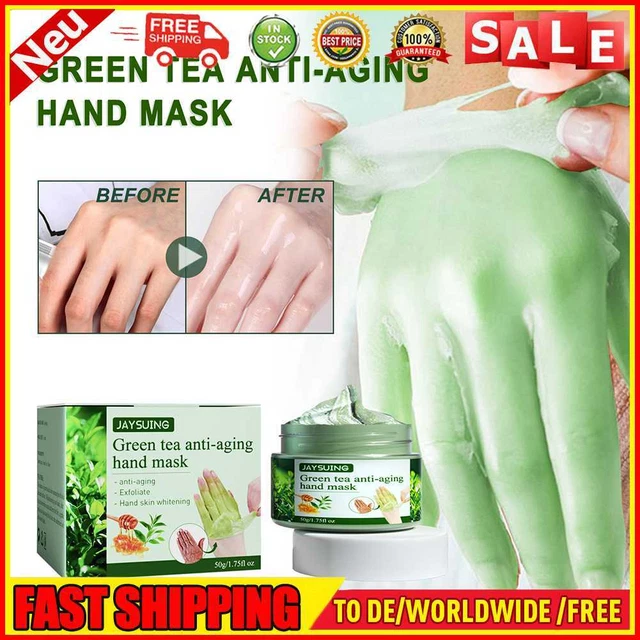 50 g crema de manos hidratante té verde máscara de manos guantes de spa portátiles piel nutritiva