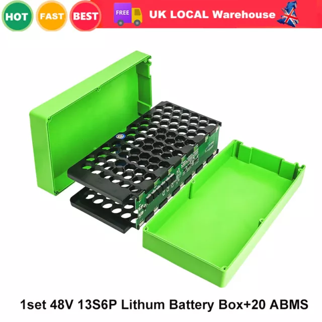 DIY 48V 13S6P Lithium Battery Box Pack with 13S 20A BMS + Holder & Nickel UK