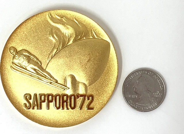 1972 Sapporo Olympic Winter Games Japanese Medal Japan Ski Jump Flame Olympics
