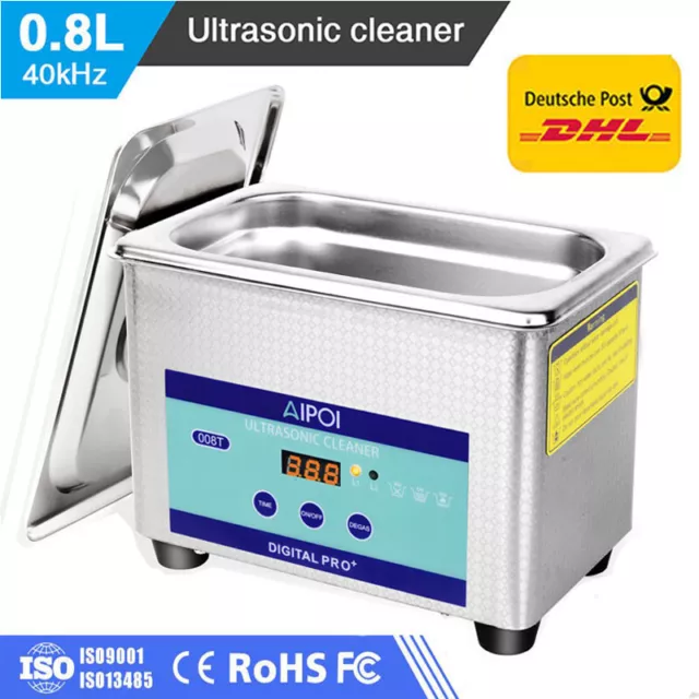 800ML Ultraschall Reinigungsgerät Ultraschallreiniger Brillen Schmuck Cleaner A