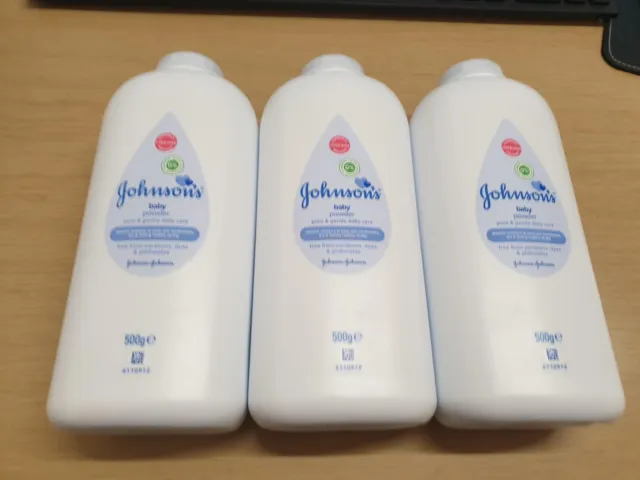 3 X Johnson's Baby Powder. OLD STYLE TALC NOT CORN - 500g JUST £16.99 FREE POST