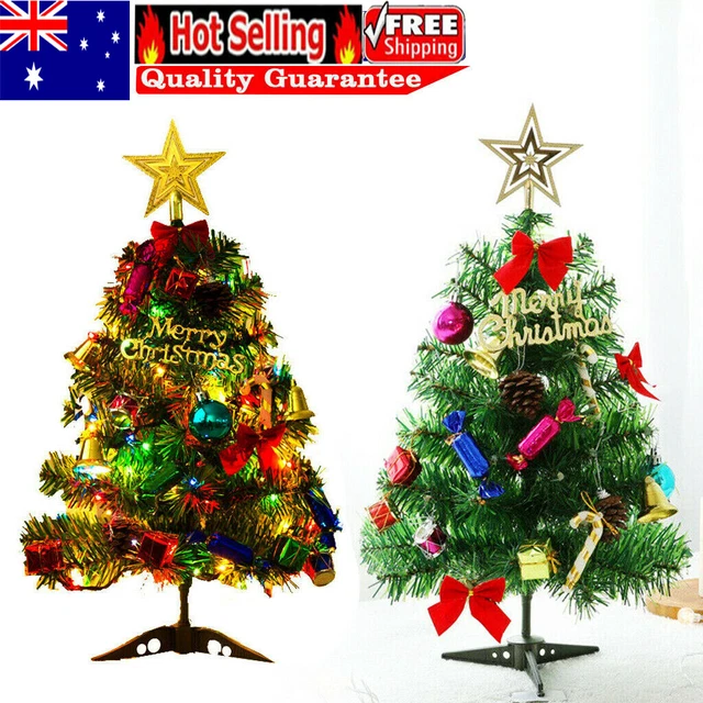 Small Mini Christmas Tree With LED Lights Xmas Tabletop Rtificial Ornament GiMM
