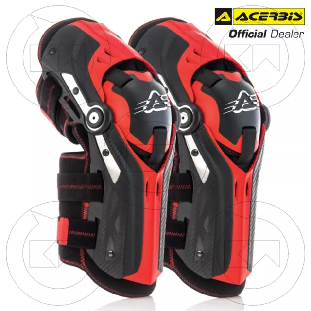 Acerbis Gorilla Ginocchiera Omologata Mx Motocross Offroad Nero/Rosso Lavabile