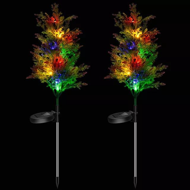 Solar Powered LED Christmas Tree Stake Lights Yard Garden Pathway Lights Outdoor 3