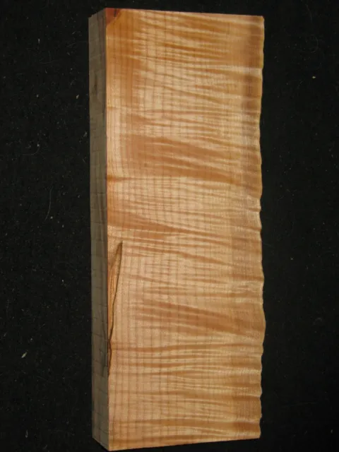 Cuchillo artístico artesanal tallado bloque de madera de arce rizado llama 14" AAAA