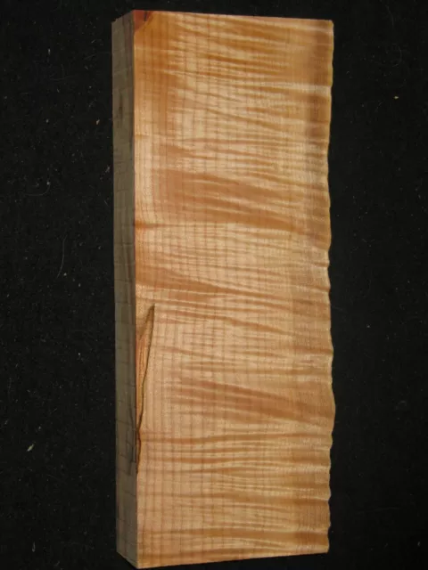 Cuchillo artístico artesanal tallado bloque de madera de arce rizado llama 14" AAAA