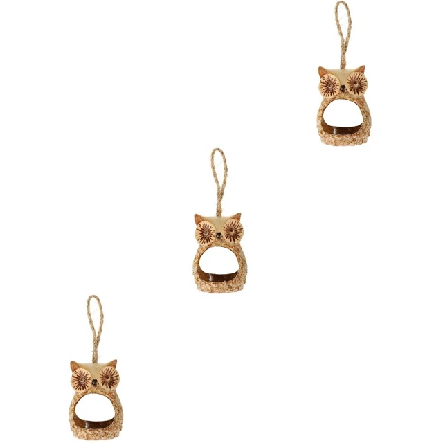 3x Wand Hängen Pflanzen Halter Hängen Eule Pflanzer Tiny Eule Ornamente