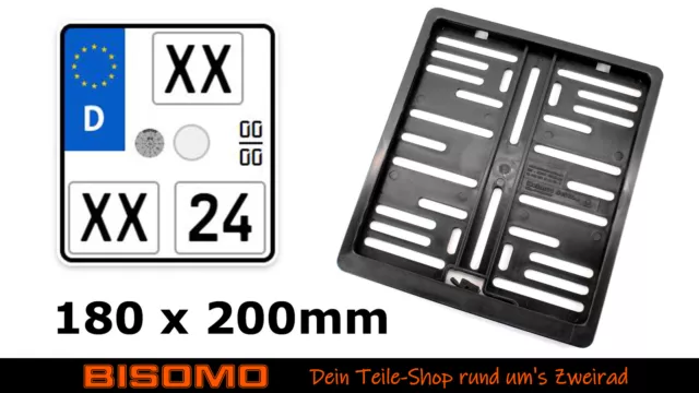 Kennzeichenhalter Nummernschild Halterung 180 x 200mm Motorrad Moped Roller