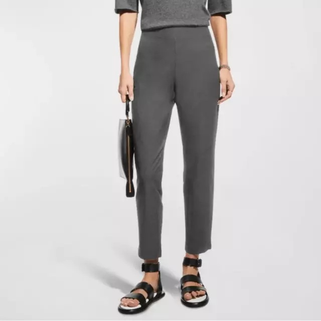 Eileen fisher stretch crepe slim ankle pants graphite
