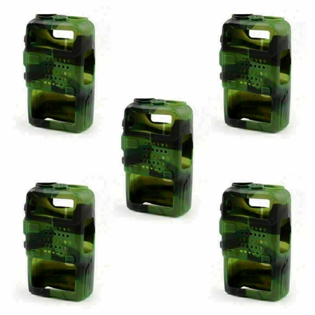 5x Rubber Soft Handheld CAe Holster Fr BaoFeng .V-5R/5RA/5RE Plus Radio GRN