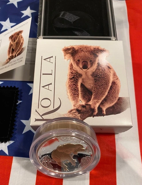 2022-P Australia 5 oz Silver Gilded Koala Proof High Relief With Max Mintage 500 2022-P Australia 5 oz Silver Gilded Koala Proof High Relief With Max Mintage 500