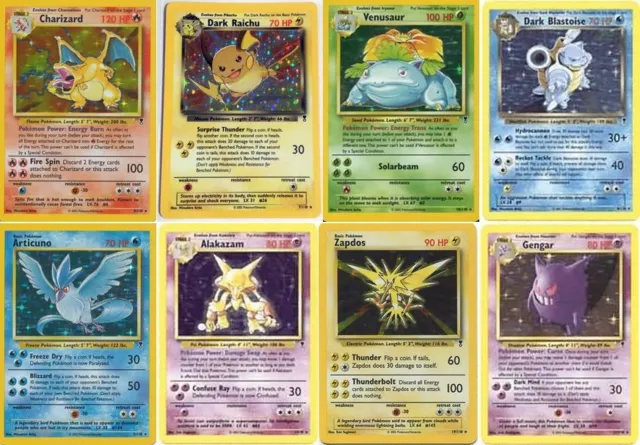 Pokemon cards Legendary RARE HOLO Blastoise, Alakazam, Charizard, Venusaur etc