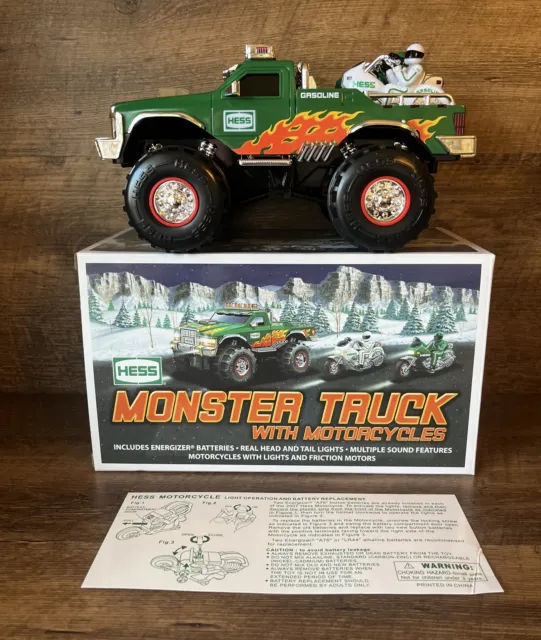 HESS 2007 Monster Truck With 2 Motorcycles Original Box With Insert Collectible