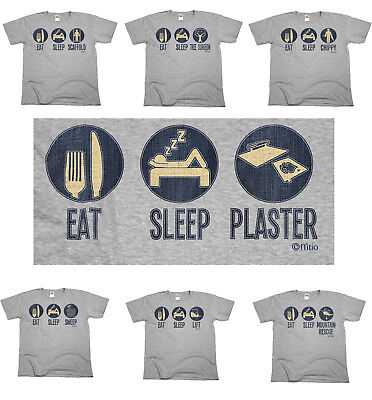 Eat Sleep Occupation Mens T-Shirt Christmas Gift Brickie Plumber Carpenter Chef