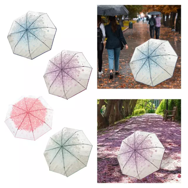 Clear Bubble Umbrella Cute Long for Girl Women Transparent Umbrella Folding