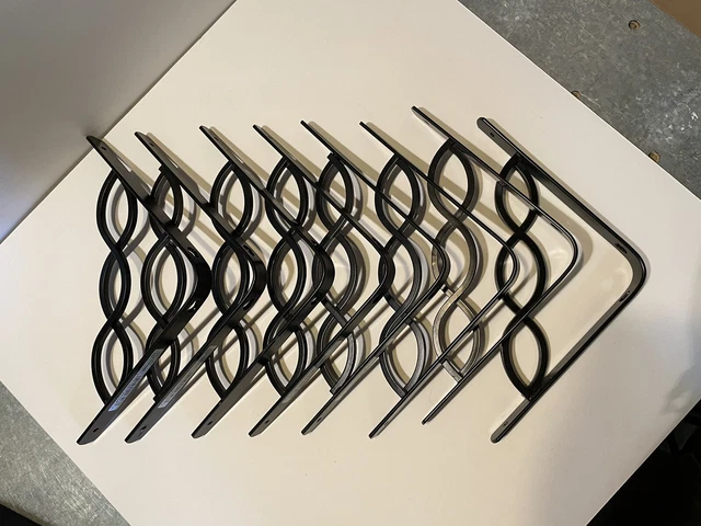 New Triple Spiral Celtic Scroll Black 8" X 8" Shelf Brackets (up To 8 Available) 2