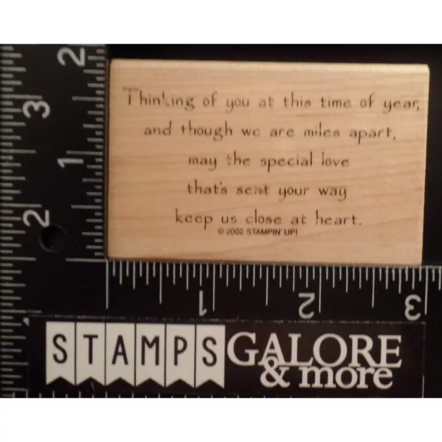 Stampin' Up! Rubber Stamps 2002 THINKING OF YOU AT THIS TIME OF YEAR #T08