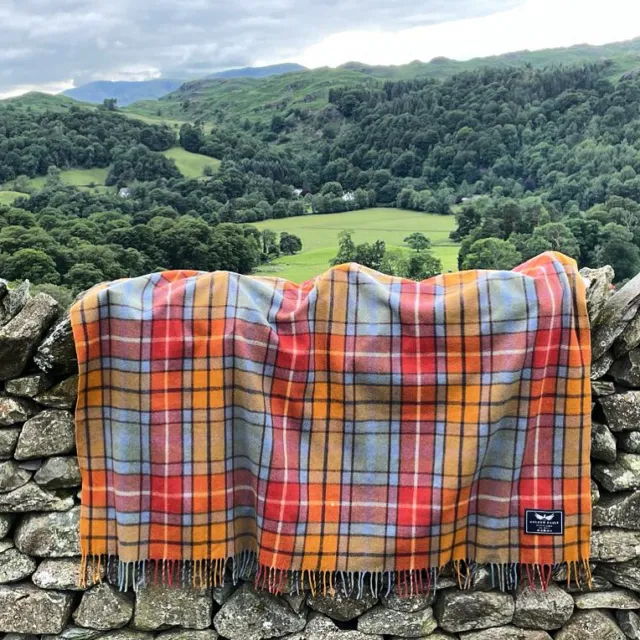 Original schottische Wolle großer Deckenteppich Tweed Tartan Decke Karo Reisewurf 2