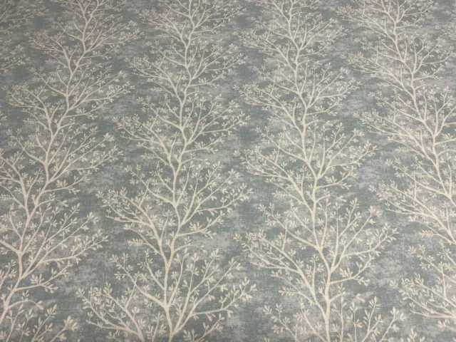 Tree Fern  Chambray Blue Cotton 140cm Wide Curtain/Craft Fabric