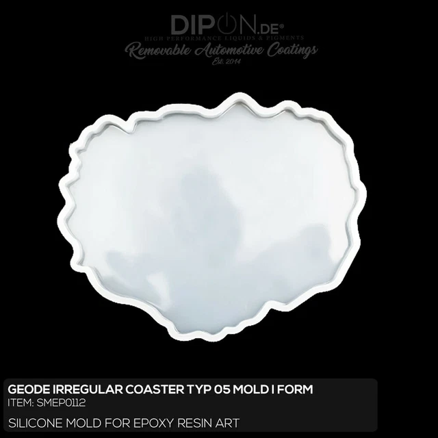 Epoxidharz Silikonform GEODE IRREGULAR COASTER Typ 05 Gießform Epoxy Resin Mold