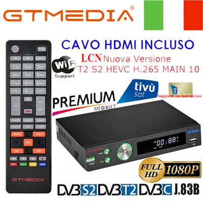 SAT Decoder HD Tivusat Satellitare DVB-S2/S2X Terrestre Dvb-T2 Tv Sat Ricevitore LCN 