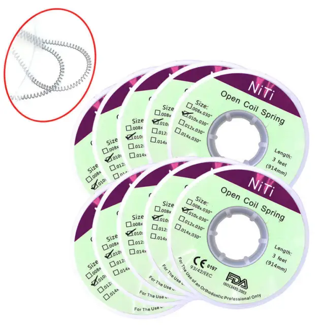 10 rolls CE FAD Dental orthodontic niti open coil spring size 0.012*0.030"