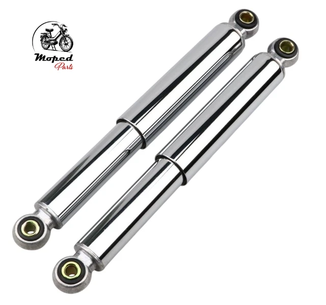 Paire D'amortisseurs Cyclo Peugeot 103 MVL - Chrome, Entraxe 285 Mm - Neufs