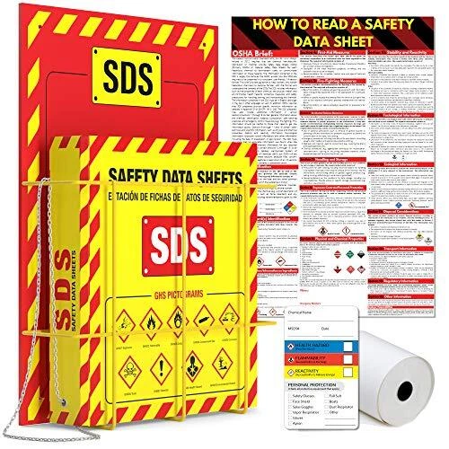 MSDS Wall Station - 3 Inch 3 Ring Material Safety Data Sheet Binder with SDS ...