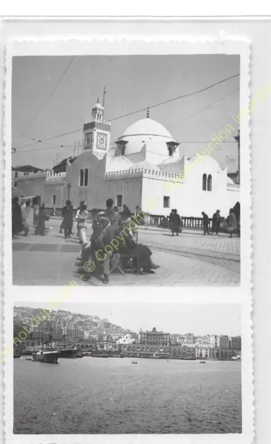 Format CPA Photo RPPC multivues 2 vues ALGERIE Alger n42